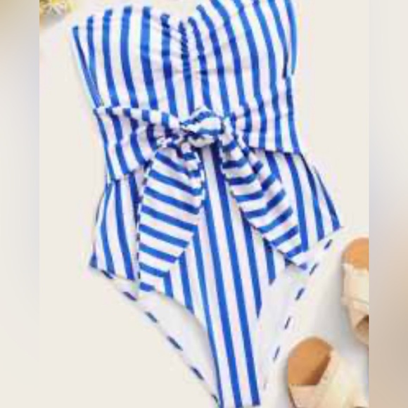 Striped Knot Front One Piece - Picture 1 of 1